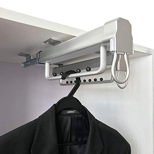 KISlink Removable extension for clothes rail with bale pushing aid, holder for pull-out organizer for wardrobe (size: 358 mm)