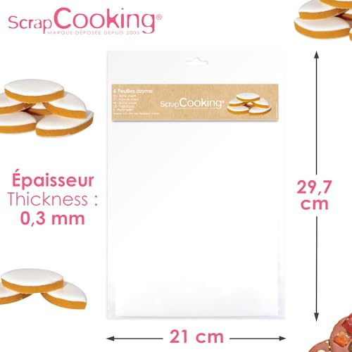 ScrapCooking - 6 Papier Plaques Feuilles Azyme Blanches Alimentaire - Pour Pâtisseries, Nougats, Calissons, Décoration Gâteaux Feutre - Format A4 21 x 29,7 cm - 7300 – vue 3