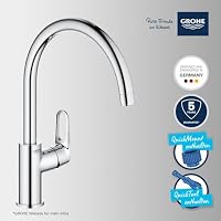 GROHE Start Flow, Küchenarmatur mit hohem Auslauf (Wasserhahn für die Küche, Spültischarmatur mit praktischem 360° Schwenkbereich, werkzeugfreie Spülbecken-Montage), chrom, 31555001 – Ansicht 3