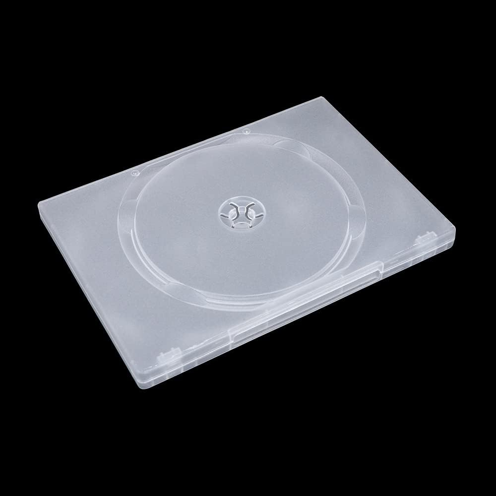 Leadigol Plastic CD Bags Portable Movie Box Clear Cover,Disc CD & DVD Cases with Hinged Flip Tray and Outer Clear Sleeve,for 3 Disc Full Wrap Disc Holders