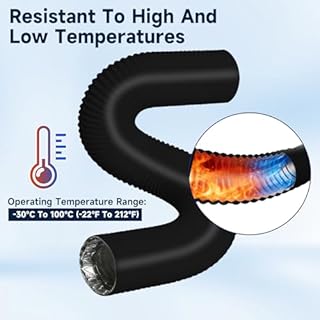 Tubo Canalizzazione Stufa a Pellet e Tubo Cappa 150mm x 3m, Flessibile a 5 Strati per Isolamento Acustico e Termico, Lunghezza Regolabile Senza Odori - Ventilazione e Evacuazione Aria