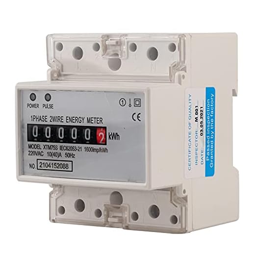 Electric Meter DIN Rail Electronic KWh Meter, 220V 10(40) A Digital Single Phase Wattmeter 2 Wire 4P