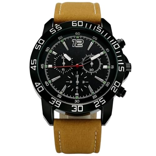 Montre de sport élégante homme avec bracelet en cuir idée cadeau