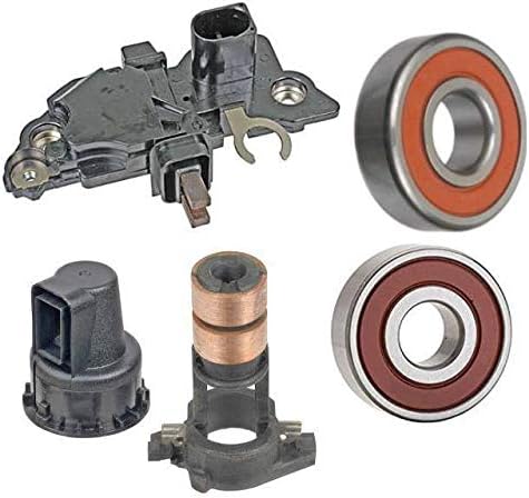 ManiacEM Alternator Rebuild Kit for 1999-2004 Porsche 911 Bosxter with OE# 0124515001, 0124515015, 0124515042 -Regulator, Brushes, Bearings, Slipring - 13810RK