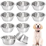WRINGKIT 10 Pack 7 Cup Stainless Steel Dog and Cat Bowls, 8' Diameter Metal Dog...