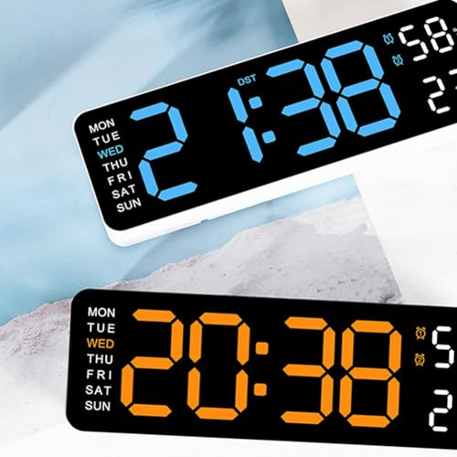 Despertador digital rectangular sencillo con números grandes para casa 6