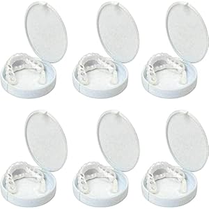 MICKEYCAT 6 paar prothese tanden polypropyleen en siliconen tanden boven- en onderkant valse tanden fineer Instant fineer kunstgebit Instant tanden bleken kit voor mannen en vrouwen