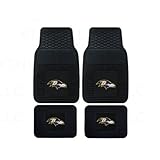NFL Baltimore Ravens Car Floor Mats Heavy Duty 4-Piece Vinyl - Front and Rear