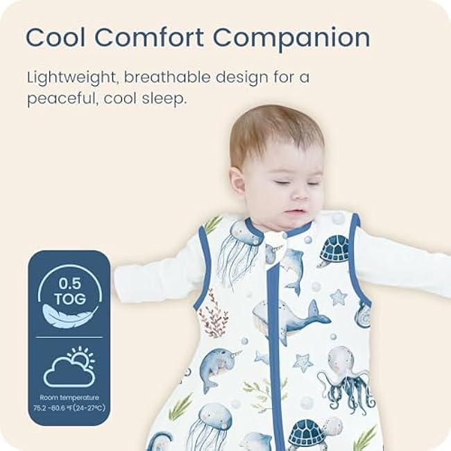 Toddler Sleep Sacks 2T-3T-4T, 0.5 TOG Light Summer Wearable Blankets, Extra Long XL Sleeping Bags, 2 Pack