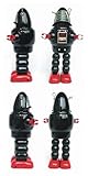  Blechspielzeug zum Aufziehen tin toys wind up new rare-süßer fechtender Robot Spielzeug schwarz und rot