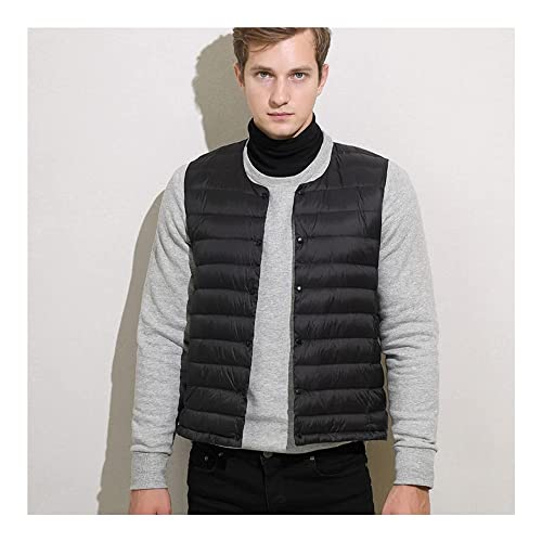 Luvuokye Jacket Men's Padded Down Vest - Winter Casual Work Sports Travel Outdoor Puffer Pockets Outerwear Vest (Color : Navy Blue, Size : Large) #TOP3