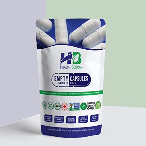 1000 Empty Vegetable Capsules Size 4 Natural. Hypoallergenic. Halal. Kosher. Manufactured in North America.