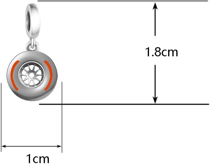 BSFJTY S925 Sterling Silver F1 Race Car Steerling Wheel Helmet Charm for Women Bracelets Necklaces Motorsports Charms Dangle Jewelry