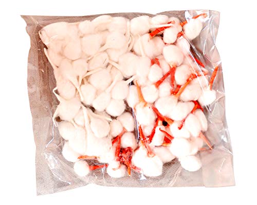 Chote Ustad Pooja Samagri Cotton Wicks, Diya Bati, Jyot Cotton, Organic Batti, Pure Puja Baati, Round Cotton, Lambi Batti, Long Wicks, Kesar batti, White Color, for Puja, Prayer Color (1000 Wicks)