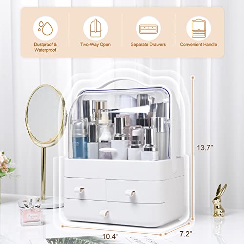 Homde Makeup Organizer Dust Water Proof Cosmetics Storage Display With Fully Open Lid Drawers Handle Skincare Case Great For Bathroom Countertop And Bedroom Vanity Dresser #TOP5