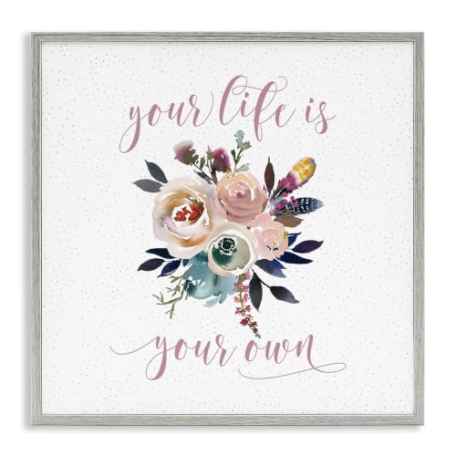 'Life Is Your Own Motivational Floral Bouquet'| Framed Giclee Art