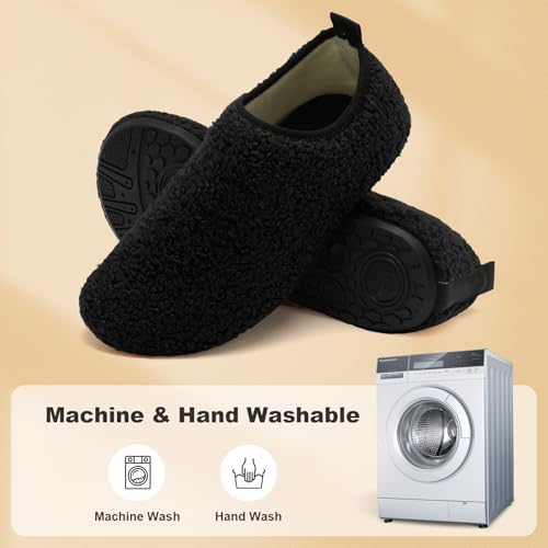 QFH Womens & Mens Cozy House Slippers - Portable Travel Shoes with Flexible Rubber Sole & Soft Velvet Lining4