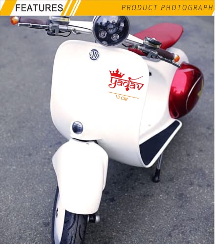 Image of Complete Self Adhesive Small Yadav with King Crown Design Red