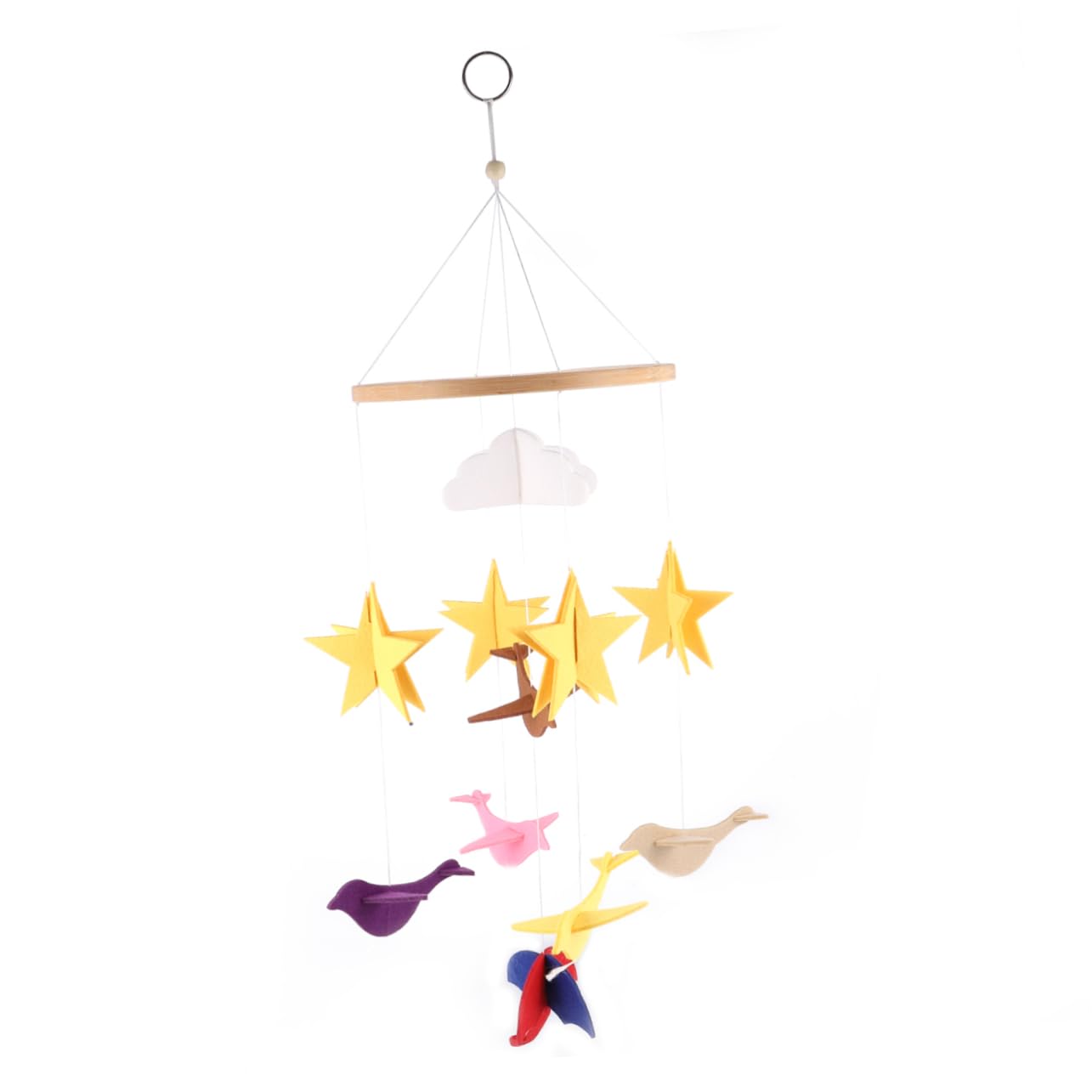 BESTonZON 1pc Three Dimensional Wind Chime Charm Assorted Color Felt Hanging Pendant for Crib Decoration Exquisite Nursery Ornament