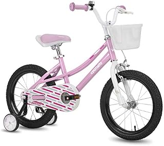 CYCMOTO 16" Kids Bike with Basket, Hand Brake & Training Wheels for 4