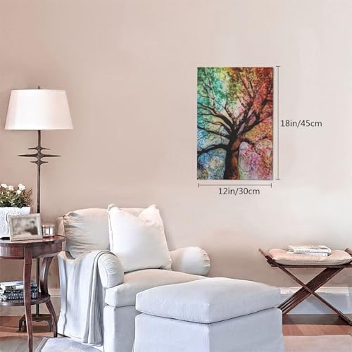 Impression HD sur toile d'arbre coloré avec support mural de qualité supérieure