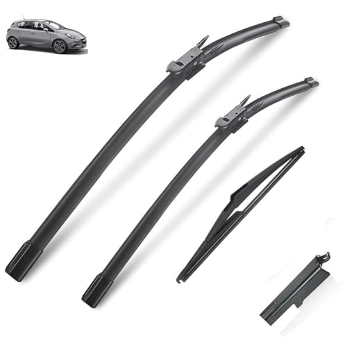 Qualité FEO Balais d'essuie-glace for Opel Corsa E X15 2014-2019 Vauxhall Corsa Mk5 avant arrière pare-brise pare-brise accessoires Spray Ajustement parfait pour les pare-brise (Color : Front Rear