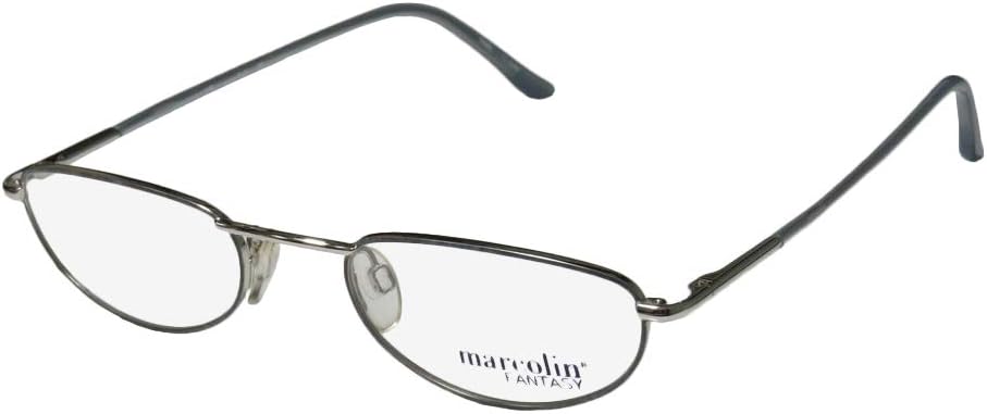 Marcolin 7215 Mens/Womens Designer Full-rim Flexible Hinges Conservative School Teacher Look Style Eyeglasses/Spectacles (49-21-140, Silver/Gray)