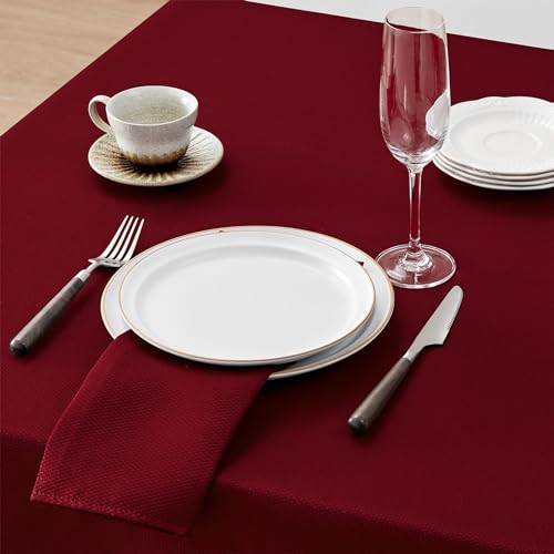 Softalker Tischdecke Weihnachten Rot 140x100 cm Abwaschbare Jacquard Geometrischem Tischdecke Silvester Tischtuch Elegant Table Cloth… – Ansicht 6