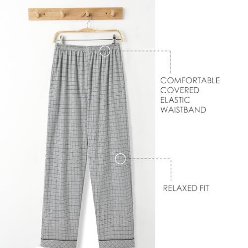 Pajama Pants, 2 Pack Cotton Men's Pajama Pants, Men's Plaid Pajama Pants with Pockets3