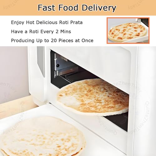 1800 W Electric Roti Robot,Chapati Tortilla Pancake Flatbreads Pita Making Machine,Full Automatic Roti Maker,Pancake Thickness 1.0~1.5mm,Entire Process from Doughball to Puffy Rotis