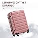 Suitour 4 Piece Luggage Sets, Hard Shell Suitcase Set with Spinner Wheels 16 20 24 28inch Travel Sets(Rose Gold)