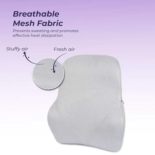 Image of Billebon Car Seat Back Support Cushion| Gel Infused Memory Foam Backrest Lumbar Support Cushion for Comfortable Long Drive & Back Pain Relief| Pack of 2| Grey| Ergonomic Support | Travel Office