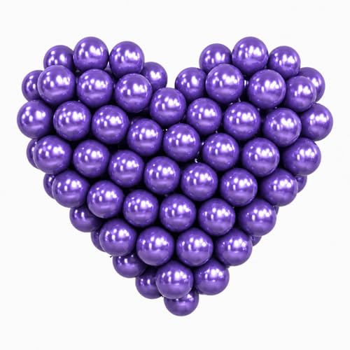 Image of Purple Metallic Chrome Latex Balloons 5 inch 100 Pack Thicken Round Balloon for Birthday Party Decorations
