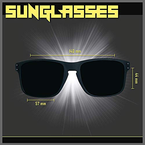 Polarized Sunglasses For Men | Fashion Retro Mens Sunglasses Polarized UV Protection - PC Frame & Rubber Finish Square Fishing Biking Sport Sun Glasses - REVO Coating | Includes Case (Smoke)3