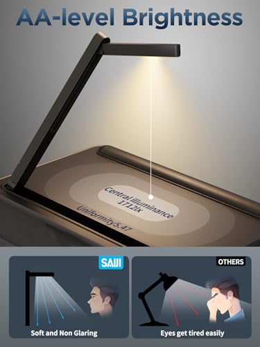 image for SAIJI Lap Desk with LED Light, Portable Laptop Tray with Cushion - Fit