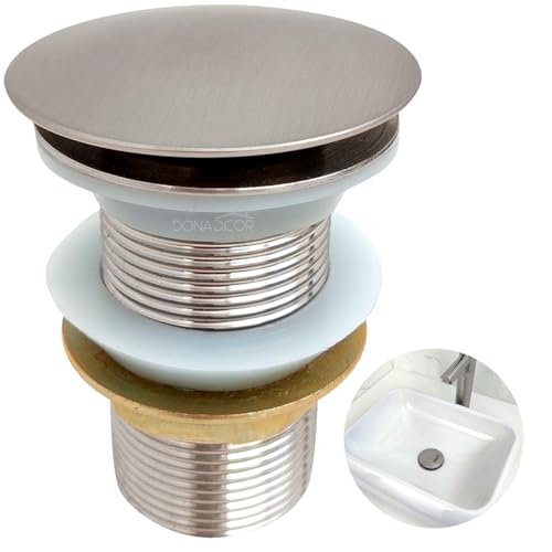 Dona D Cor, Valvula Click Escovada 1 1/4 Ralo pia banheiro Para Cuba Escoamento 40mm Lavabo Luxo Pia