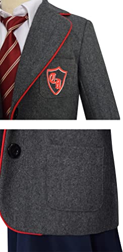 Liuyumin Kids Matilda The Musical Cosplay Costume Matilda School Uniform Suit Gray Coat Shirt Skirt Set Halloween Outfit (Gray Suit, Medium) #TOP5