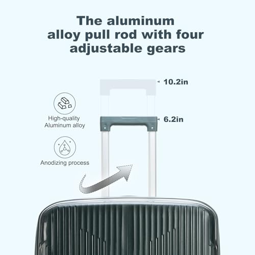 Image of Nazhura Luggage Set, 3-Piece Hardside Suitcase Set, 20-inch Carry On, 24-inch, 28-inch Luggage