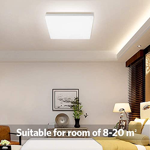 Oowolf 25W 5000K Led Flush Mount Ceiling Light Fixture Ultra Slim, 12Inch Waterproof Bathroom Square Led Ceiling Lamp Fixture Without Flicker, 85Ra+ Daylight White For Kitchen Bedroom Hallway Office #TOP1