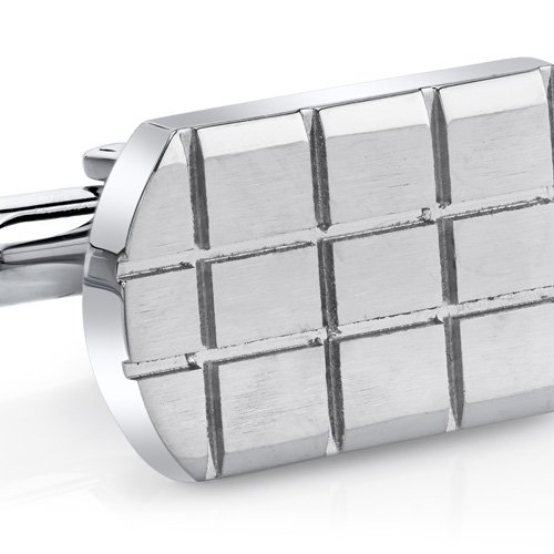 Mancuernillas clásicas de acero inoxidable para hombre miniatura 2