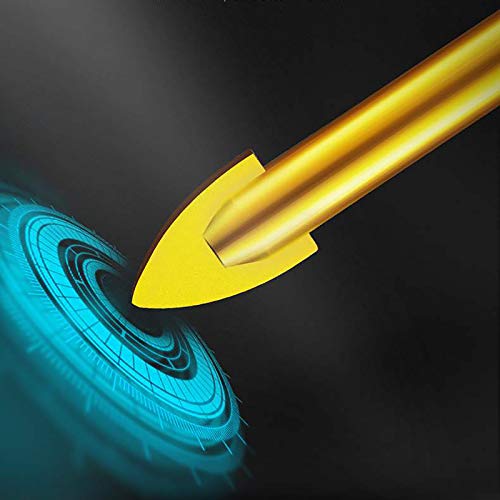 Masonry Drill Bits Set For Tile Glass Ceramic Brick Wood, 10 Pcs Diameter 1/8 To 1/2 Inch Drilling Bits With 1/4 Hex Shank, Gold, #TOP6