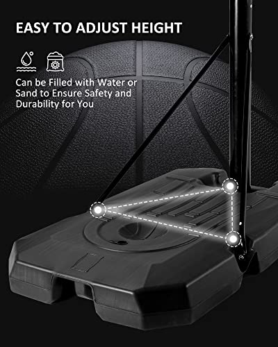 Tragbarer Basketballkorb Transportable Basketballständer mit Rädern Basketballanlage Höhenverstellbar 228-304cm für Indoor Outdoor Sport - Image 5
