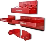 CASOMAN 4PCS Étagère de boîte à outils magnétique rouge, plateau, porte serviette en papier, variété d'utilisation, durable, aimants toute surface métallique