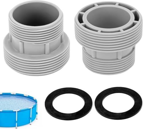 Tissting 2 Pieces Pool Hose Adapter Kit, 4560 Pool Filter Hose Adapter Conversion, Plastic 60mm 47mm Thread Pools Filter Pump Hoses Adapters Filters Hoses Conversion for 4560 58254 by Tissting - Used condition - CA$11.77