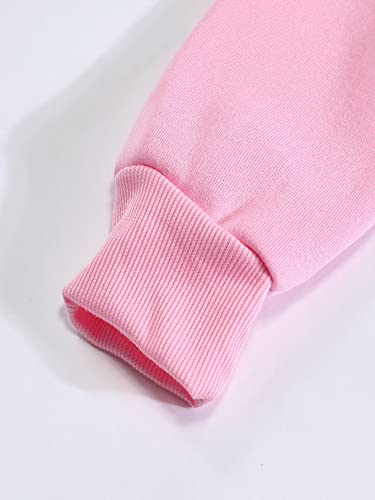Shenhe Women's Letter Print Long Sleeve Drawstring Pullover Hoodie Sweatshirt Tops Pink S #TOP4