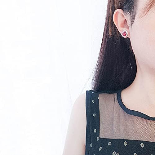Boucles d'oreilles clous rubis 925 femmes bijoux mariage rouges