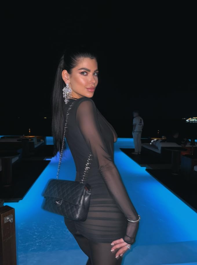 Womens Sexy Jumpsuits Elegant Mesh See Through Pleated V Neck Jumpsuit Flare Leggings Y2K One Piece Outfits Clubwear - Image 7