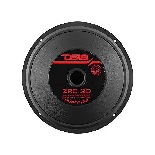 DS18 Elite-Z ZR6.2D 6" Car Audio Subwoofer 600W Watts Dual Voice 2+2 Dvc 2-Ohm (1 Speaker)