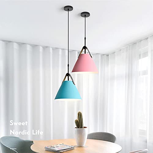 Suspension industrielle macaron bleu 36x24cm pour salon - 5