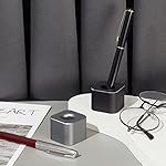 2 Pieces Metal Pen Stand Square Single Pen Holder Base Aluminum Student Desk Organizer for Desk Desktop Toothbrush Stand Holder Display for Home Office Students Teachers(Black) - Image 4